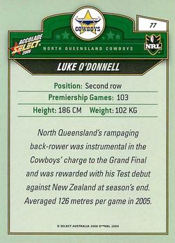 2006 Select Accolade #77 Luke O'Donnell Back